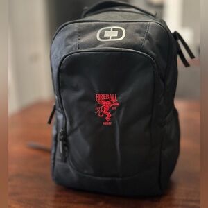 OGIO Black Logan Backpack with FIREBALL WHISKEY EMBROIDERED LOGO